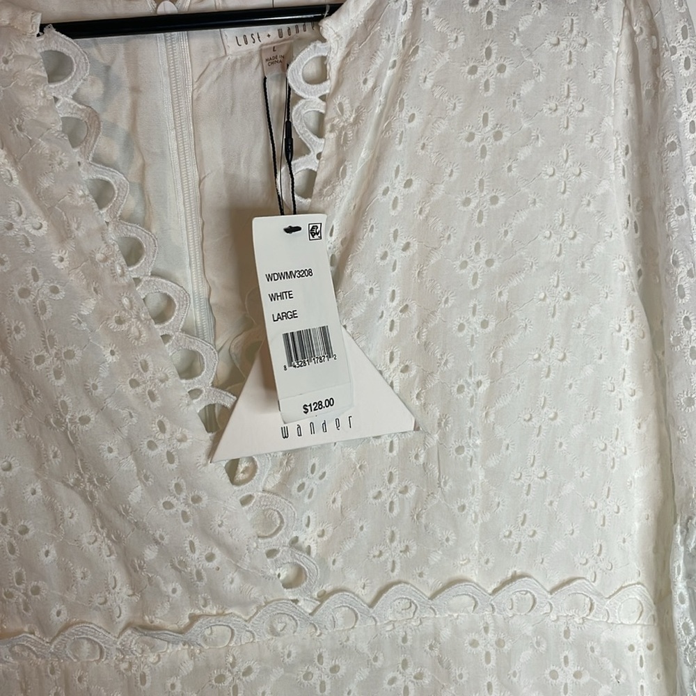 Lost + Wander NWT Everlasting Long Sleeve Cotton Eyelet Cottagecore Dress - Picture 6 of 9